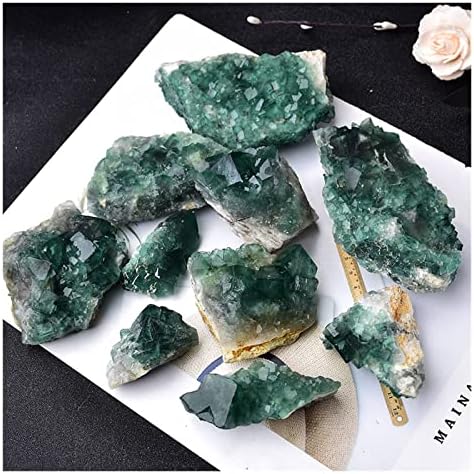 אבן טבעית ירוק פלואוריט מינרלי דגימה גביש אשכול אשכול מינרלי אבני קריסטל אנרגיה בריאות ריפוי