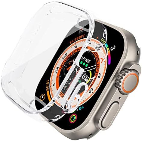 מארז TPU רך של Almnvo תואם למארז Apple Watch Ultra 49 ממ עם מגן מסך, מקרה דק במיוחד סביב כיסוי מגן נגד פגוש