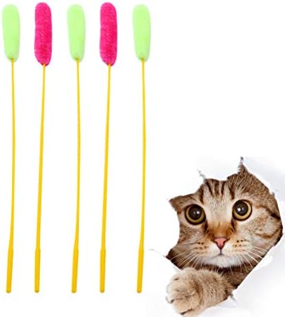 5 יחידות חוט קטיפה חוט צעצוע אימוני שרביט חתול חתול אינטראקטיבי שרביט קטיפה צעצוע מצחיק טיזר לחתלת