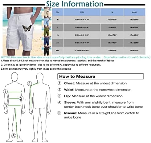 גברים של קיץ מזדמן כותנה פשתן רב כיס מוצק צבע מודפס ספורט אימון מכנסיים קצרים