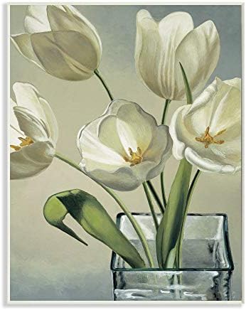 תעשיות סטופל צבעוניות רכות פרחי זכוכית צנצנת זכוכית עלי כותרת לבנה, עיצוב מאת Eva Barberini Wall Plaque,