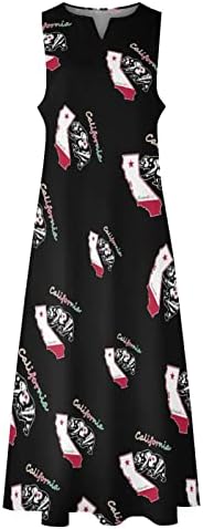 קליפורניה רפובליקה וגריזלי נשים של קרסול-אורך שמלת סלים מתאים שרוולים מקסי שמלות לקיץ מזדמן