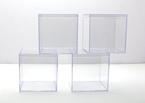 קוביית קופסאות פלסטיק בהירות - 4 מרובע x 4 - 8 חתיכות לכל אריזה