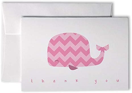 צבעוני שברון לווייתנים תינוק תודה הערה כרטיסי-48 כרטיסים & מגבר; מעטפות