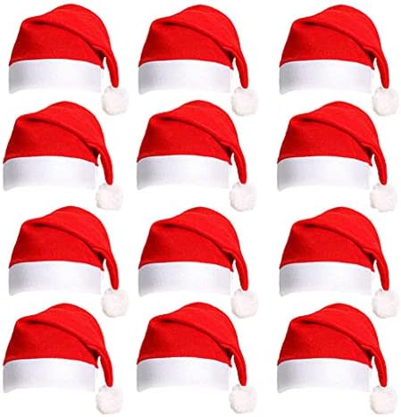 חג המולד כובע בתפזורת, 12 יחידות חג המולד כובעי קטיפה סנטה כובעי חג המולד תלבושות ספקי צד, סנטה