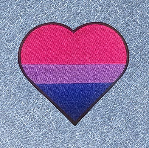 דגל גאווה ביסקסואלי לב LGBTQ דגל ביסקסואלי - תיקון ברזל 4 אינץ '