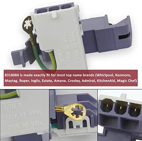 8318084 מתג מכסה מכונת כביסה על ידי Kotoysoo - החלפת Whirlpool & Kenmore Washers - מחליף מספרי חלקים: