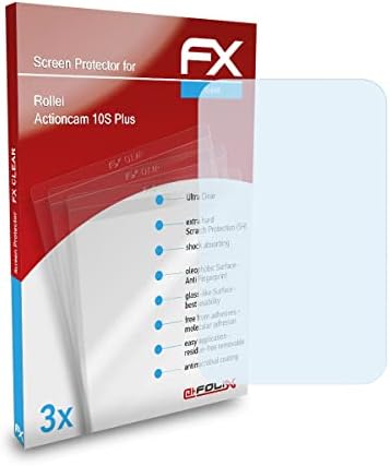 סרט הגנת המסך של Atfolix התואם ל- Rollei ActionCAM 10S Plus Plan Screen Protector, סרט מגן אולטרה-ברור