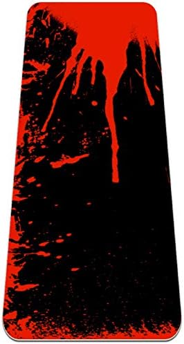 תרגיל החלקה עבה של יוניסי וכושר 1/4 מזרן יוגה עם הדפס אדום של גראנג ' באלק ליוגה פילאטיס ופעילות כושר רצפה
