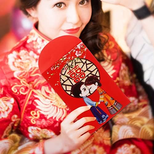 כסף כיס אדום סיני 80 יח ' מעטפות חתונה אדומות מזל כסף מנות מעטפות מתנה אדומות לשנה החדשה הונג