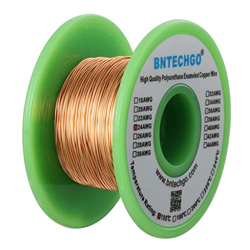 Bntechgo 22 חוט מגנט AWG - חוט נחושת אמייל - חוט סלילה מגנט אמייל - 1.0 קילוגרם - 0.0256 קוטר 1 סליל סליל דירוג