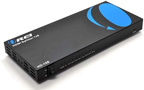 OREI 1080P 1x8 HDMI Splitter 1 יציאה ל 8 HDMI תצוגה כפילה/מראה - 10 חבילות כבל HDMI