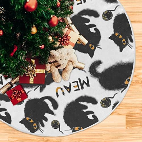 Oarencol ליל כל הקדושים חצאית עץ חג המולד חתול שחור 36 אינץ 'מפלגת חג עץ עץ עץ קישוטי מחצלת