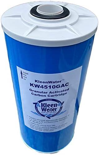 מסנן פחמן מופעל על ידי Kleenwater, מחסנית מסנן מים להחלפה, 4.5 x 10 אינץ ', סינון מזהמי ריח גופרית כלור