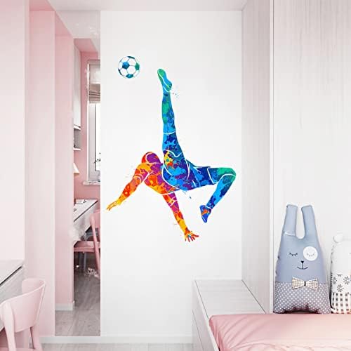 צבעי Woyinis Colors Splash שחקני כדורגל מדבקות קיר יצירתי שחקני כדורגל נשלפים