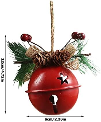 פעמוני חג המולד תלויים מתכת מתכתית ג'ינגל פעמונים דקורטיביים פתוחים קישוט לחג המולד קישוט עץ ותלוי מיניאטורות