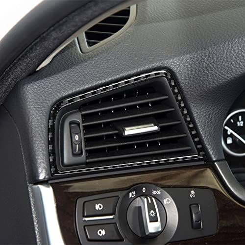 תואם Nuoozy עם מזגן המזגן Vent Wind Outlet Panel Fanker Panel Cimer trim אביזר פנים סיבי פחמן עבור BMW 5-Series
