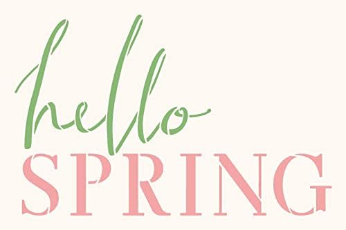 פשוט שלום אביב סטנסיל על ידי סטודיו12 / קרפט עשה זאת בעצמך אביב בית תפאורה / צבע עונתי עץ סימן