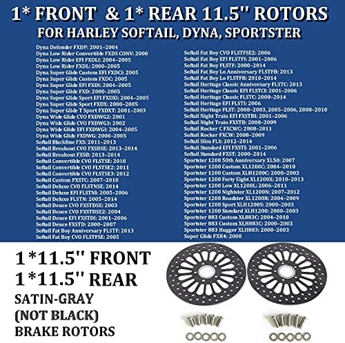 11.5 שחור סופר דיבר אחורי בלם רוטור דיסק להארלי סיור דינה סופטייל ספורטסטר מודלים