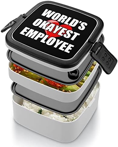 קופסת ארוחת הצהריים של העובד בסדר ביותר בעולם קופסת בנטו שכבתה כפולה ניידת מיכל אוכל אוכל אוכל