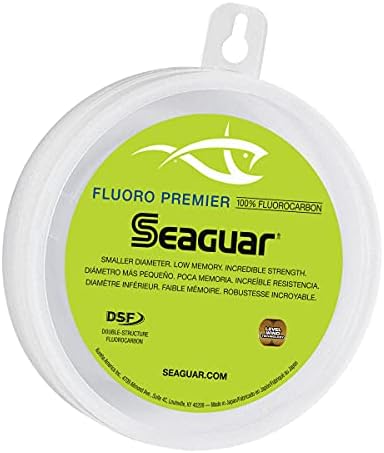 Seaguar Fluoro Premier קו דיג פלואורו-פחמן, 25-50YDS, 12-170 קילוגרמים קו/משקל, ברור