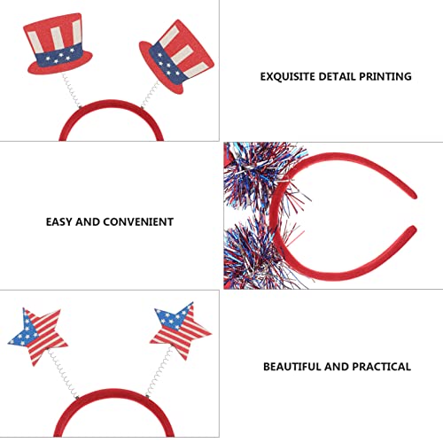 בני תלבושות עצמאות יום אמריקאי דגל סרטי ראש: 4 יחידות 4 ביולי מפואר שיער להקות ראש ופרס ארהב פטריוטית שיער