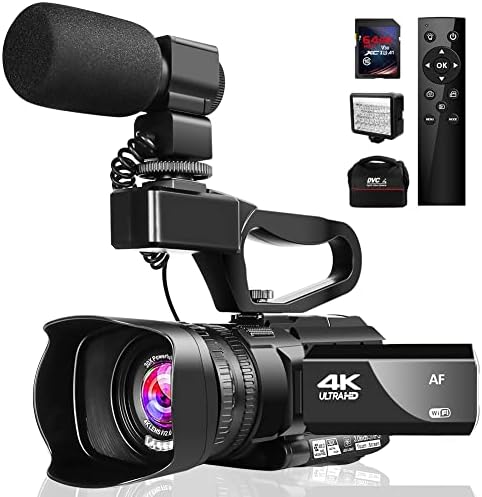 מצלמת וידאו מצלמת וידאו, Auto Focus 4K מצלמת וידיאו 48MP 60FPS 30X מצלמת וידאו דיגיטלית עבור YouTube