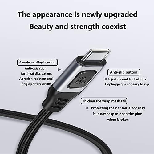 Yangtao 100W טעינה 5A USB C לכבל USB C עבור סוג C עגינה של רכזת מחשב נייד USB C 5A כבל טעינה