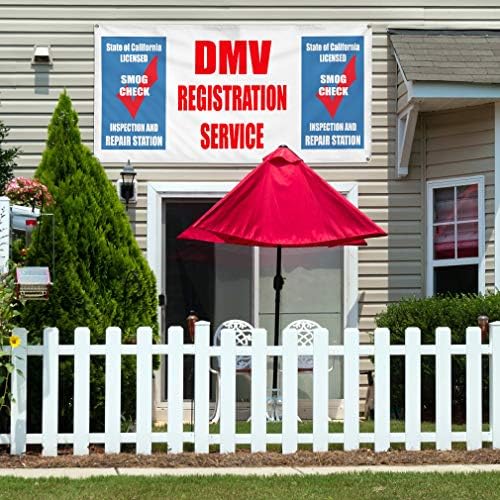 באנר ויניל גדלים מרובים DMV רישום שירות SMOG בדוק בדיקת רכב חיצוני חוץ עמיד בפני מזג אוויר תעשייתי שלטי