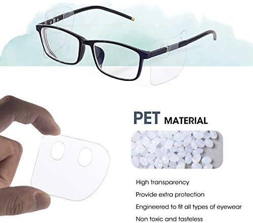 טורי 20 זוגות ברורים החלקה על מגן מגן על מגן על משקפיים מתאימים למשקפיים קטנים עד בינוניים לשמירה