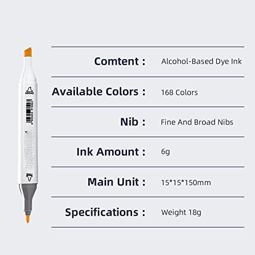 סמני WYFDP סמני רישום 168 ציוד בית ספר לאמנות עט מברשת כפולה 168 צבעים