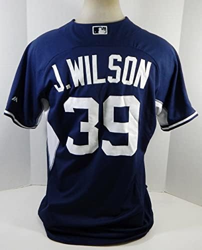 2015 דטרויט טייגרס ג'סטין ווילסון 39 משחק שהונפק חיל הים ג'רזי ST BP 46 021 - משחק משומש גופיות MLB