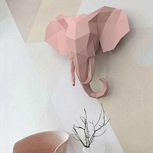 WLL-DP ראש פיל DIY DIY בעבודת יד פסל נייר תלת מימד דגם נייר בעלי חיים דגם נייר מגור
