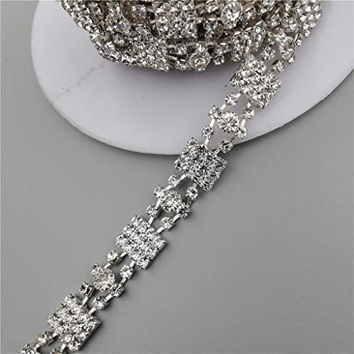 שרשרת קריסטל של Yasez Bling Bling Trim Sparkle 0.39 אינץ 'שרשרת תחרה לשמלת כלה