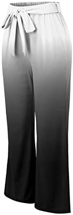 מכנסיים מזדמנים של אתקיה שנקבעו לנשים שתי חלקים נשים רחבות רגל מכנסיים נוחים עם כיסים מותניים גבוהים קלים