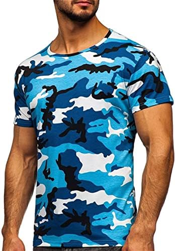 Mens Crewnneck Camo חולצות אתלטיות הסוואה שרוול קצר חולצות וינטג