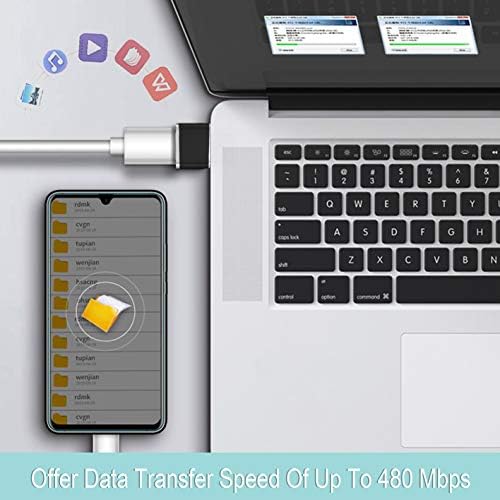USB C נקבה ל- USB מתאם גברי 4-חבילות אלומיניום סוג Chell Co C ל- USB ממיר כוח כבל מטען תואם