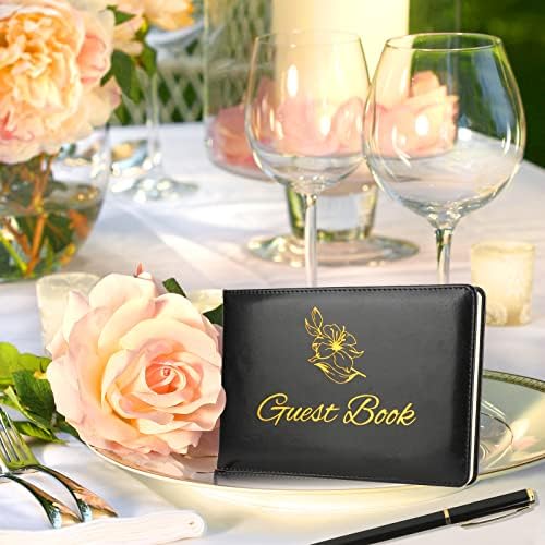 גלורי עור ספר אורחים חתונה משב סימן ספר להלוויה שחור פולארויד תמונות ספר אורחים עם חתימת עט זהב סוכל