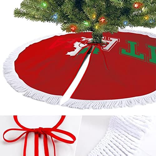 איטליה דגל צבעי איטליה מפת חצאית עץ חג המולד לקישוטים למסיבות חג עם תחרה ציצית
