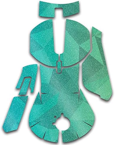 מייטיסקינס מבריק גליטר עור תואם עם פלדהסדרה יריבה 5 משחקי עכבר - כחול ירוק מצולע / מגן, עמיד מבריק נצנצים גימור