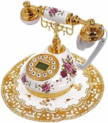 WYFDP טלפון קווי עתיק עם זיהוי שיחה תאריך שעון התאמה טבעת ללא סוללה טלפון קלאסי למשרד הביתי