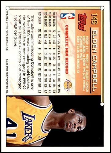1993 Topps 146 אלדן קמפבל לוס אנג'לס לייקרס NM/MT Lakers Clemson