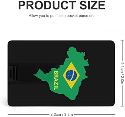 דגל מפת ברזיל USB 2.0 מכרידי פלאש מכריע זיכרון צורת כרטיס אשראי
