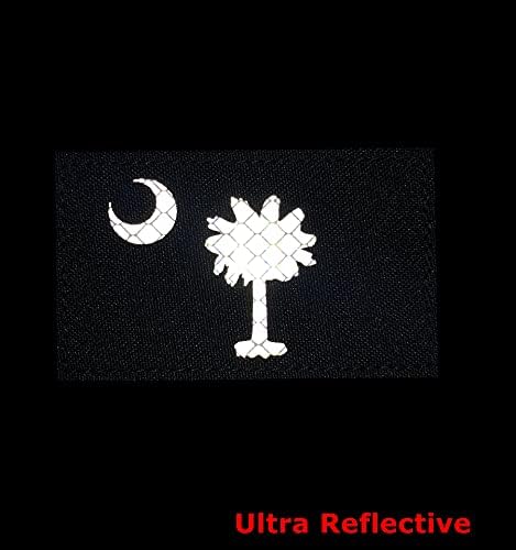 2 אריזה רפלקטיבית דגל דרום קרוליינה מדגלת טלאי טלאי טלאי טלאי טלאי טלאי לתיקון כובע טלאי צוות טלאים צבאיים)