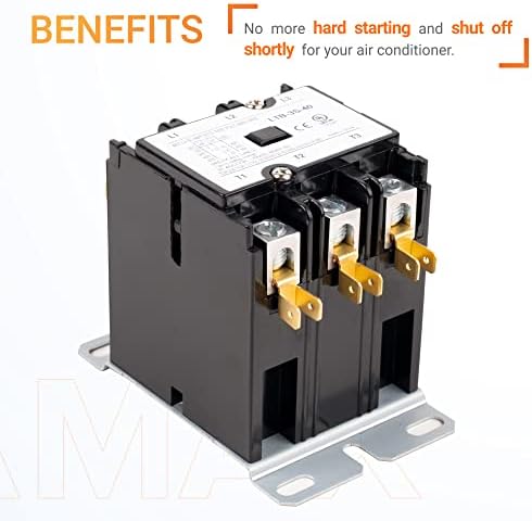Canamax Premium 3 מוטות מוטות 40 AMP 120VAC סליל התאמה מדויקת עם ממסרים, מזגן, משאבת חום, מערכות