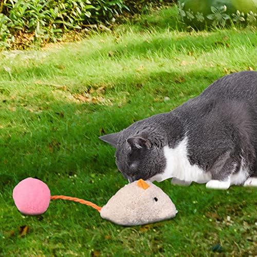 Ieudns עכבר אינטראקטיבי חתול צעצוע חתול קטיף עכבר צעצוע קיטי לחסוך צעצועים ממולאים מציאותיים צעצועים לחתול חיית