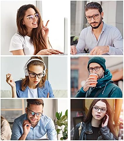6 מארז כחול אור חסימת משקפיים עבור מחשב משחקים, אופנה מזויף אנטי מתיחת העין משקפיים לנשים גברים