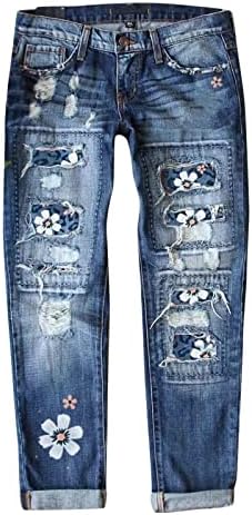 אישה גבוהה מותן מכנסיים נשים מקרית ג 'ינס מכנסיים ישר רגל מכנסיים אמצע מותניים כחול ג' ינס נשים על
