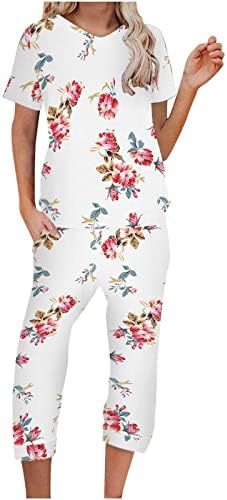 2023 בגדי אופנה י2 קראט כותנה הדפס גרפי מכנסיים פרחוניים להגדיר עבור נשים סתיו קיץ מכנסיים להגדיר
