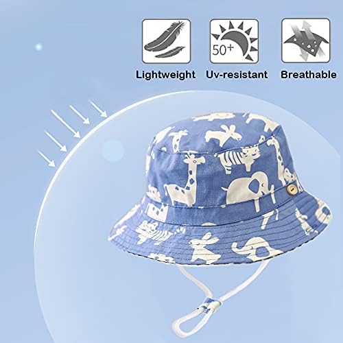 כובע דלי תינוקת של טיידור תינוק כובע דלי דלי הדפס חמוד כובע חוף קיץ עם רצועת סנטר מתכווננת לילדים